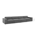 Canapé d'angle 4 places avec pouf