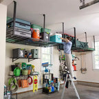 Support de rangement suspendu pour garage 4' x 8' avec crochets – Capacité de 317,5 kg